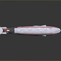 Futuristic Red And White Streamlined Aerospace Spaceship Model With Reflection