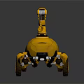 Yellow Scorpion Robot Design With Mechanical Arm Claws And Wheels