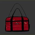 Red And Black Duffel Bag With Durable Handles And Stylish Design 3d model