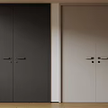 Modern Double Doors in Dark and Light Gray with Sleek Metal Handles for Home Interior