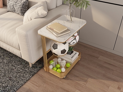 Living room sofa side table model