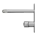 Modern Chrome Wall Mounted Faucet with Single Handle and Curved Spout Design