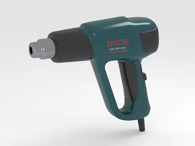 Professional DHUIS Green Black Heat Gun With Ergonomic Handle And Nozzle 3d model