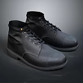 Classic Black Leather Ankle Boots With Lace Up Design And Sturdy Sole