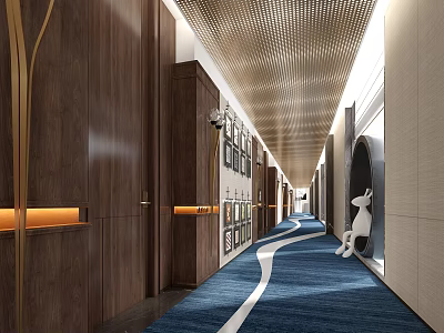 Hotel aisle 3d model