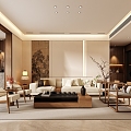 New Chinese Style Song Style Living Room 3d model