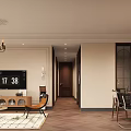 Modern Dining Living Room Interior With Sofa Dining Table Plant Rug And Decorative Art