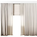 Soft Sheer Neutral Curtains With Light Filtering For Window Interior Decoration 3d model