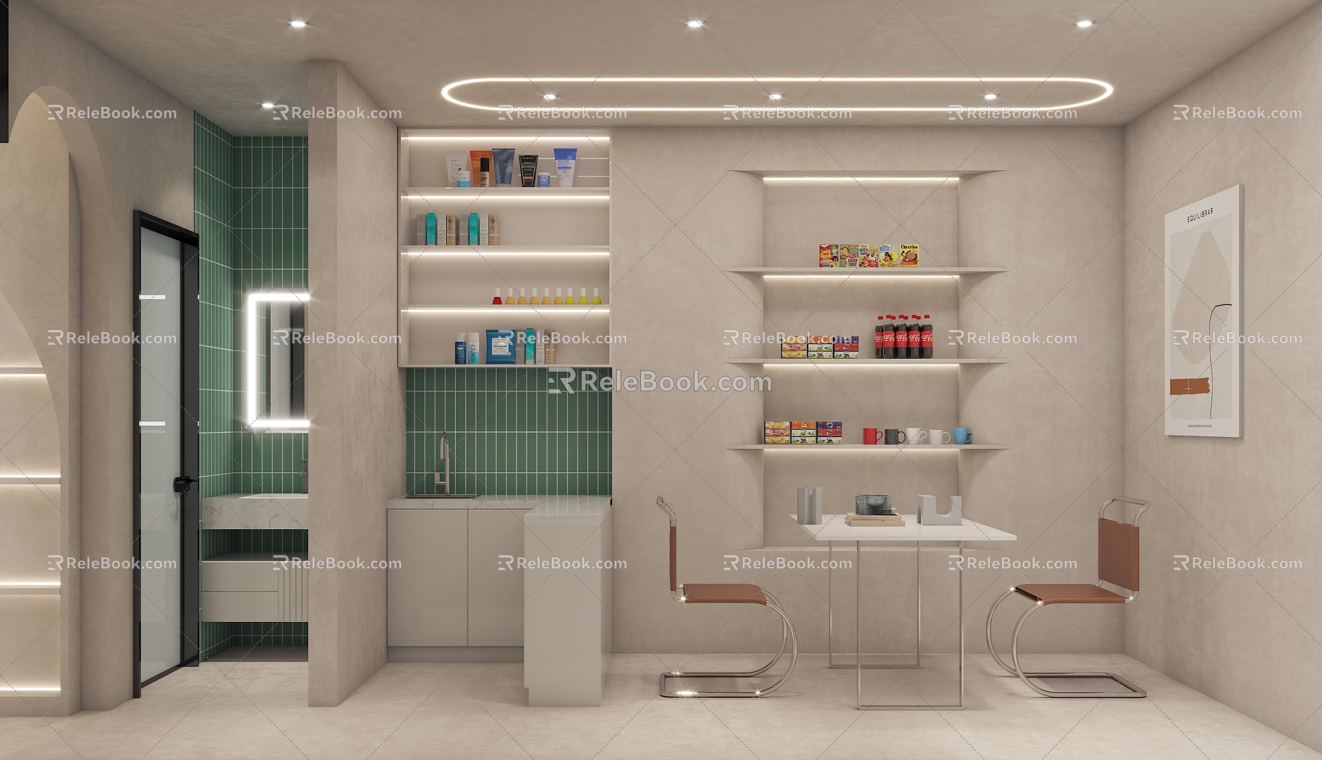 Beauty Salon Skin Beauty Shop Massage Bed Leisure Area 3d model