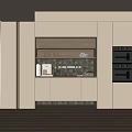 Modern Sideboard Design With Light Wood White Cabinets Open Shelves Glassware And Built-in Oven
