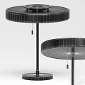 Stylish Black And White Table Lamp With Gold Stand And Round Base