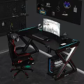 Gaming Desk and Chair Set with Ergonomic Design RGB Lighting and Game Room Accessories