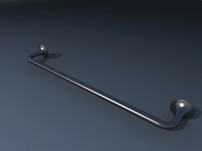 Sturdy Metal Cabinet Handle With Long Straight Bar Design And Round Base For Furniture 3d model
