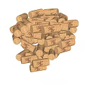 Decorative Ornament Set of Engraved Cork Stoppers for Home Decoration