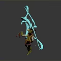 Ninja Turtle Character With Blue Flowing Energy And Red Warrior Armor
