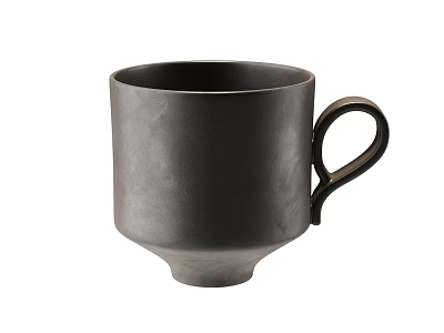 Black Matte Mug With Minimalist Design Sleek Handle And Narrow Base 3d model
