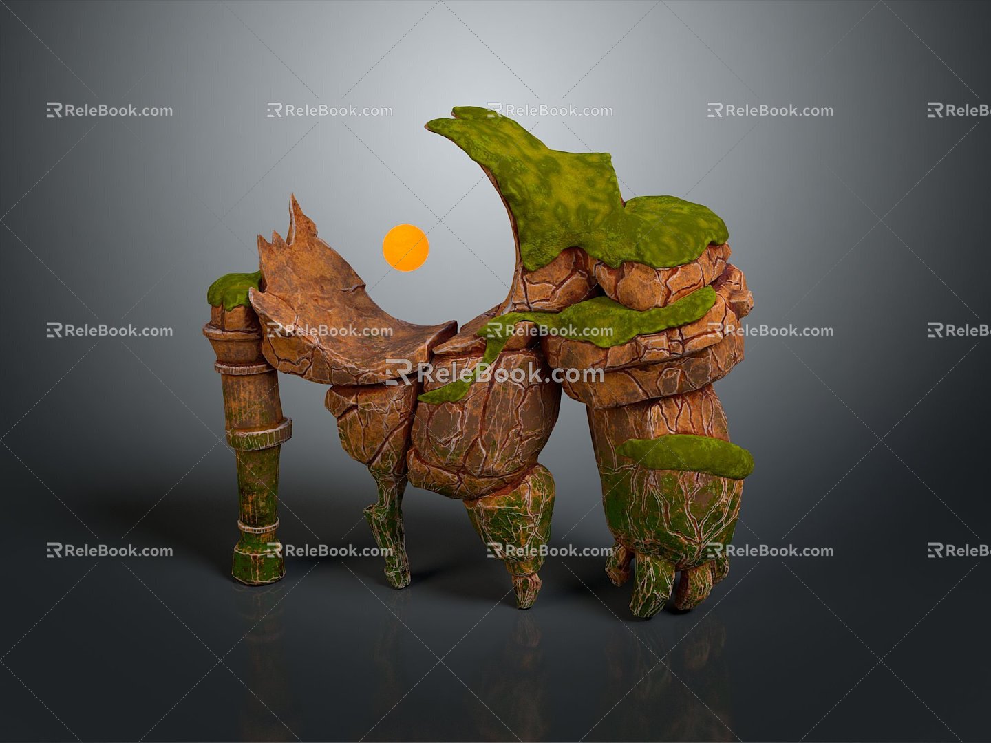 Watcher Rock Magic Stone Man Stone Man Monster Monster Cartoon Monster Cartoon Monster Animation Monster 3d model