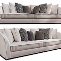 Modern sofa multi-person sofa pillow 3d model
