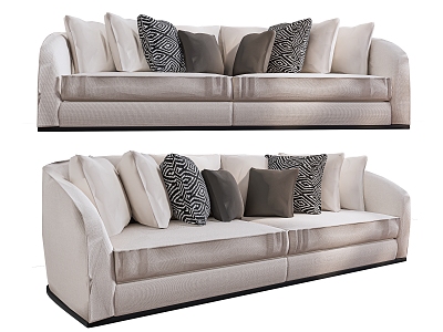 Modern sofa multi-person sofa pillow 3d model