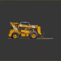 Vintage Yellow Loader Model With Large Wheels Front Bucket And Textured Base 3d model