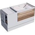 Modern Baby Crib With White Frame Storage Drawers And Wooden Slats