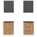Modern Kitchen Cabinets Featuring Gray Wall Units And Wooden Base Drawers