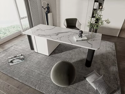 Modern Desk Chair Desk 3d model
