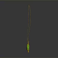 Elegant Gold Chain Necklace With Green Heart Shaped Gemstone Pendant Daily Fashion Accessory
