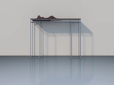 Modern Swing Door With Metal Frame And Glass Panel For Contemporary Interior 3d model