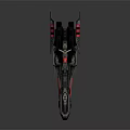 Futuristic Spacecraft Design With Black Exterior Red Accents And Sleek Structure