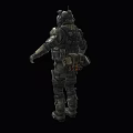 Futuristic Military Game Movie Character In Full Body Armored Suit With Tactical Gear