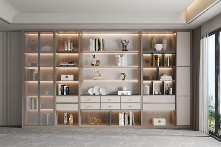 Modern bookcase 3d model