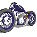 Classic Blue Motorcycle Style With White Accents Brown Seat Engine Details And Spoked Wheels