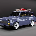 Retro station wagon 3d model