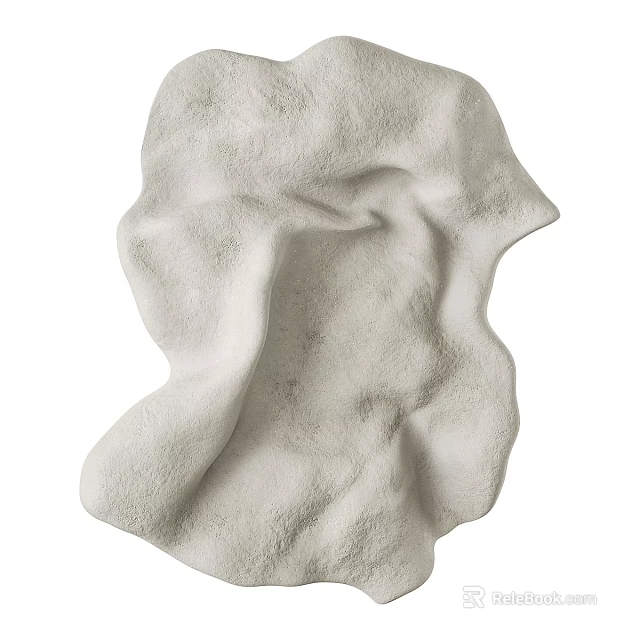 Modern White Textured Wall Decor with Abstract Sculptural Design for Home Interior 3d model 
