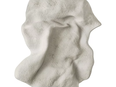 Modern White Textured Wall Decor with Abstract Sculptural Design for Home Interior 3d model