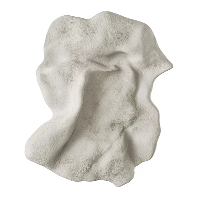 Modern White Textured Wall Decor with Abstract Sculptural Design for Home Interior 3d model