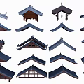 Ancient Architecture Traditional Roof Eaves And Classic Oriental Design Elements 3d model