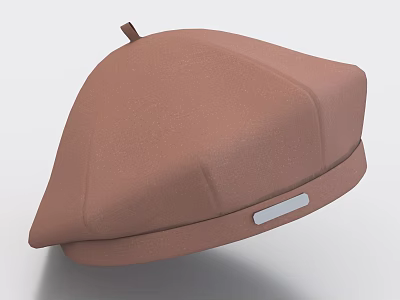 Brown Beret Hat With Simple Design And Small Label For Classic Fashion Look 3d model