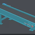 Industrial Conveyor Equipment With Blue Frame Gray Belt Motor And Support Structure
