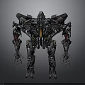 Futuristic Mechanical Robot Design With Metal Wings Glowing Core And Mechanical Limbs