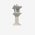 Ancient building lamps and lanterns 3d model