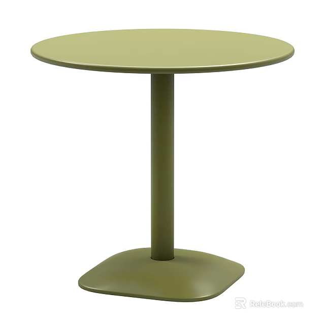 Modern Light Green Circular Table With Cylindrical Leg And Stable Base 3d model