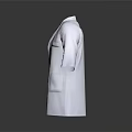 White Lab Coat With Lapel Collar Long Sleeves And Front Pockets 3d model