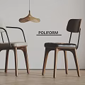 POLIFORM Modern Dining Chairs With Wooden Legs And Stylish Upholstered Seats