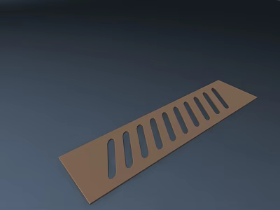 Garden Landscape Element With Brown Long Strip Featuring Oval Holes Design 3d model