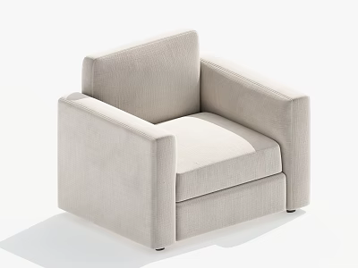 Modern Single Sofa With Light Beige Fabric Upholstery And Clean Lines Comfortable Design 3d model