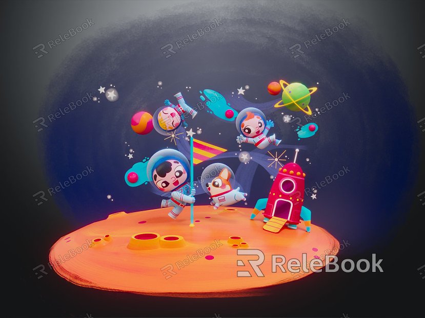 Modern Game Character Cartoon Spaceman Anime Spaceman model