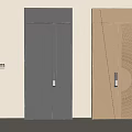 Poliform Black And Wooden Security Doors With Radial Pattern Design Details