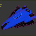 Revolutionary Blue Illuminated Futuristic Aerospace Spacecraft With Honeycomb Texture Design